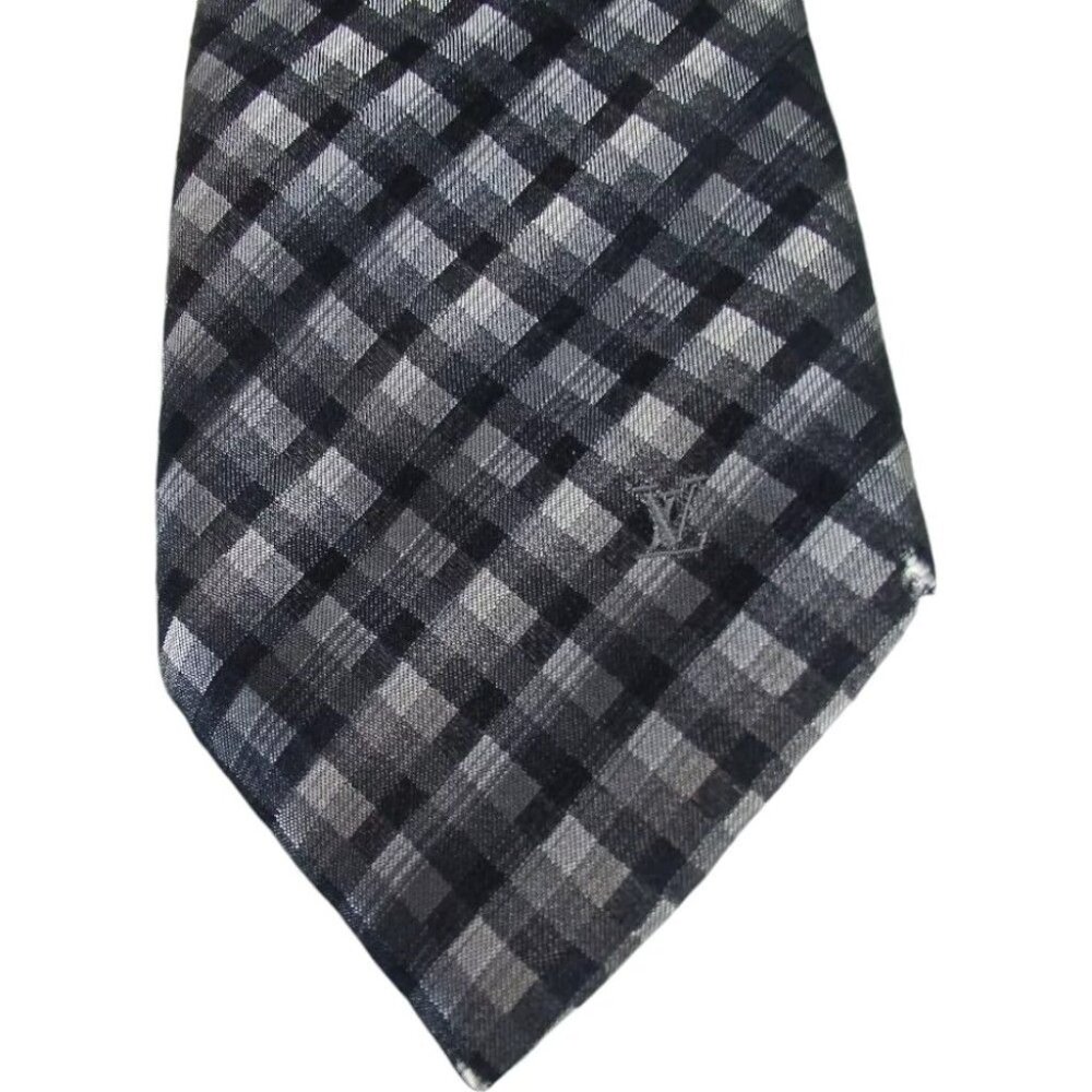 988136AP (S6) Louis Vuitton Tie Black Silk - Picture 2 of 14
